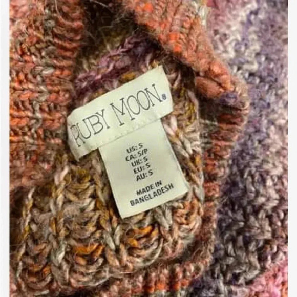 Ruby Moon Knit  Multi Coloured Turtleneck Sweater Size Small - Picture 9 of 10